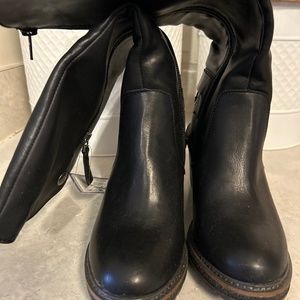 Black knee high boots